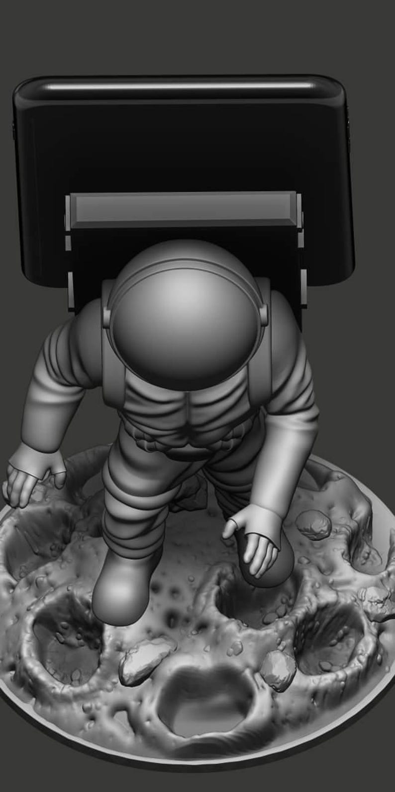 Astronaut Phone Holder Stand | 3D Printed Smartphone Dock | Desk Phone Stand | Space Decor Gift | Unique Tech Accessory image 2