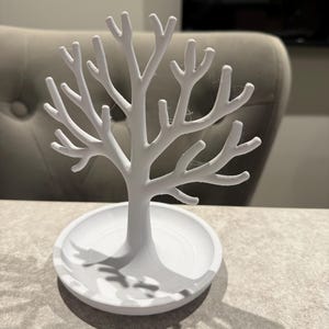 Elegant 3D Printed Jewellery Tree Stand | Modern Earring Holder | Necklace Organiser | Minimalist Display for Dressing Table or Gift image 2