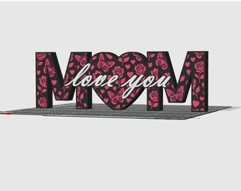 3D Printed “Mum, Love You” Ornament – Unique Gift for Mum, Personalised Keepsake, Home Décor