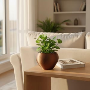 Self Watering Plant Pot | Modern Indoor Planter with Reservoir | Minimalist Plant Pot | Contemporary Home & Office Decor image 1