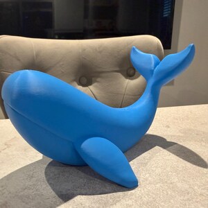 Whale Sculpture | Custom Colour Options | Modern Desk & Home Decor | 3D Printed image 2