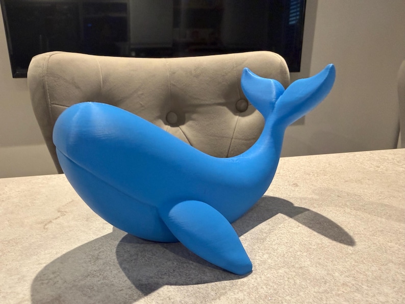 Whale Sculpture | Custom Colour Options | Modern Desk & Home Decor | 3D Printed image 2
