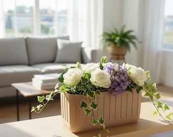 Minimalist Plant Pot | Scandinavian Style Indoor Planter | Modern Home Decor | White Plant Pot | Shelf & Desk Decor