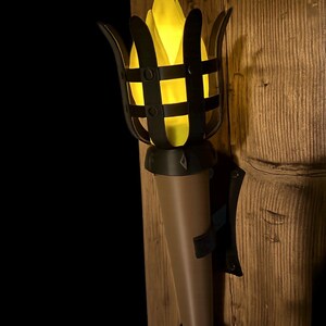 Gothic Torch Tealight Holder – 3D Printed Medieval Flame Lantern | Tabletop & Outdoor Decor image 3