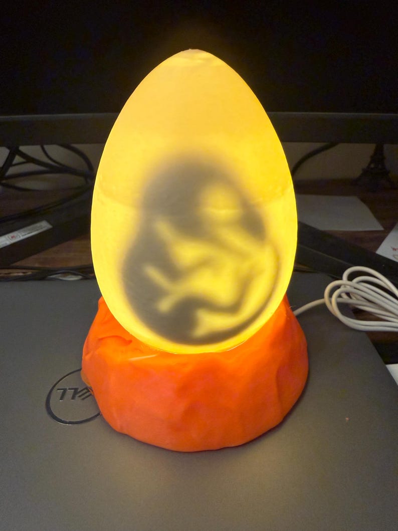 Jurassic Dinosaur Egg Lamp – 3D Printed Prehistoric Night Light | Unique Dino Gift for Kids & Adult image 3