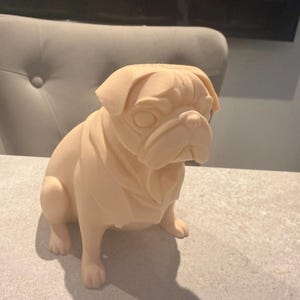 Pug Sculpture – Customizable Colors, Cute Dog Decor Gif, 3D Printed Bild 4