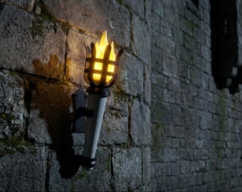 Gothic Torch Tealight Holder – 3D Printed Medieval Flame Lantern | Tabletop & Outdoor Decor