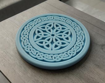 Celtic Knot Coaster | 3D Printed Drinks Coaster | Modern Coffee Table Decor | Gift for Tea & Coffee Lovers