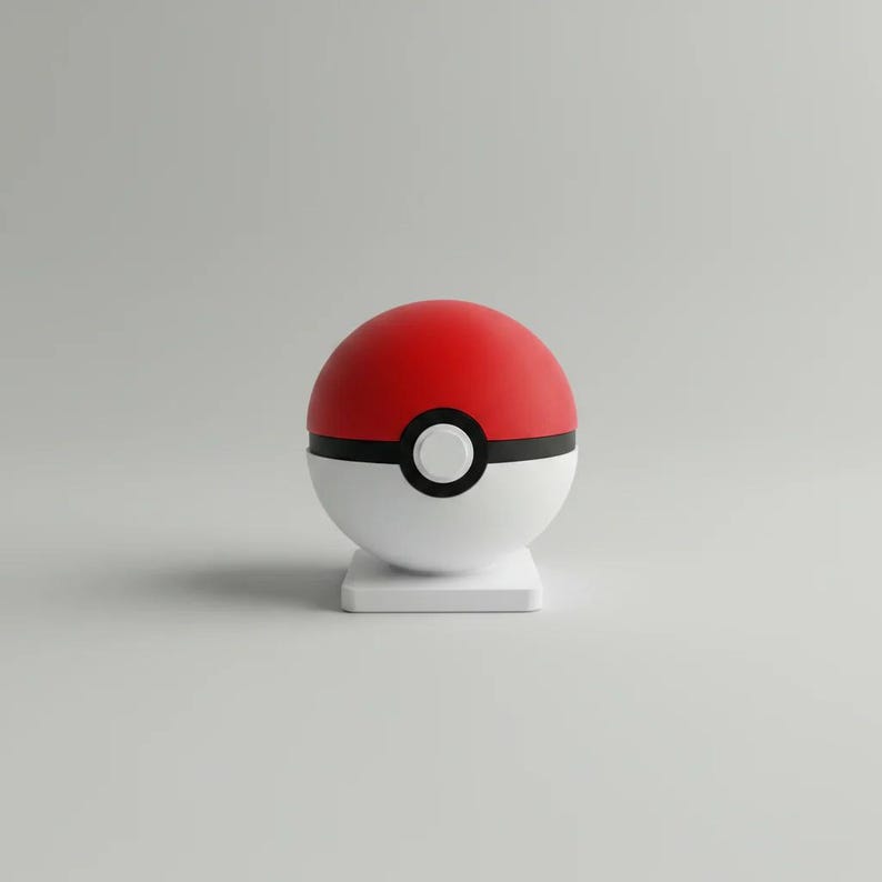 PokeBall - Red & White Ball LED Night Light - Gaming Inspired Desk Lamp, USB Mood Light, Bedside Lamp, Unique Gift for Gamers, Ambient Room image 7