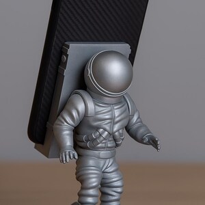Astronaut Phone Holder Stand | 3D Printed Smartphone Dock | Desk Phone Stand | Space Decor Gift | Unique Tech Accessory image 1