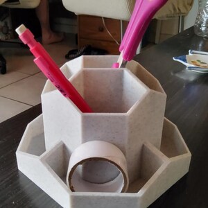 3D Printed Desk Organiser | Multi‑Compartment Pen Holder | Modern Office Storage | Stationery Caddy | Home Office Desk Accessory UK image 1