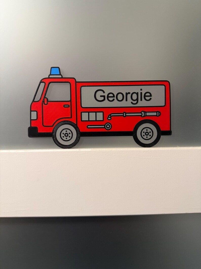 Personalised Fire Truck Door Sign – Custom Kids Bedroom Decor image 5