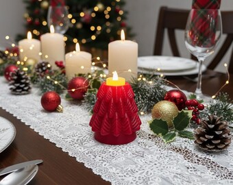 3D Printed Christmas Tree Tealight Candlestick – Festive Holiday Decor