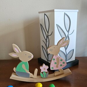 3D Printed Bunny Rabbit Ornament | Easter Spring Decor | Woodland Rabbit Figures | Nursery Shelf Decor | Pastel Home Decoration UK image 2