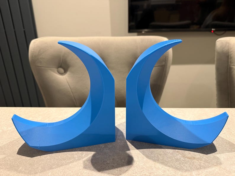 Moon Bookends | Lunar Home Decor | UK Handmade Bookshelf Accessories | Celestial Office & Living Room Decor image 3