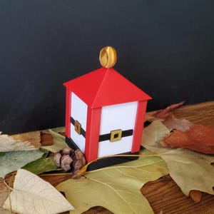 Christmas tealight | Santa Belt Christmas Decor | Festive LED Ornament | Winter Home Decoration | Christmas Shelf Decor | Cozy Holiday Light image 2