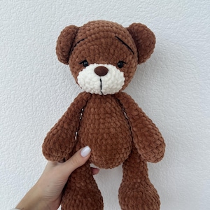 Personalized plush teddy bear, handmade soft toy, custom color stuffed animal, eco-friendly gift for kids and loved ones, cuddly bear plush