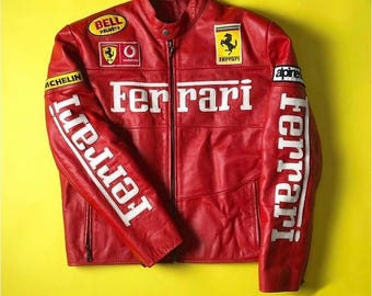 Vintage Ferrari Racing Bomber Jacket Formula-1 Big Logo Size Vintage Ferrari Racing Bomber Jacket Formula-1 Big Logo Size