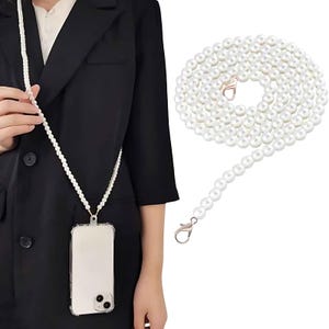 Pearl Phone Lanyard Strap: Crossbody Chain Wristlet - Anti-Lost Necklace