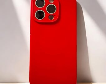 Funda de silicona roja mate para iPhone: compatible con Magsafe, protección magnética