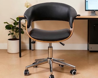 Sedia da ufficio nordica, comoda seduta da studio, sedia girevole e regolabile in altezza, schienale ergonomico, sedia per computer e tempo libero per lunghe sessioni.