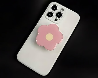 Clear Flower Mobile Phone Grip & Expandable Stand – iPhone Finger Ring Socket Holder, Pocket-Friendly