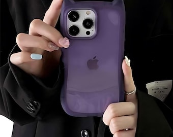 3D Cat Ear iPhone Case: Clear Silicone, Shockproof Cover
