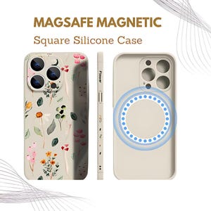 Vibrant Floral Pattern Phone Case for  All iPhones | MagSafe Compatible | TPU Silicone Cover. Protective and Sleek iPhone Case