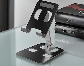 Adjustable Aluminum Tablet Stand: Portable iPad & Phone Desk Mount
