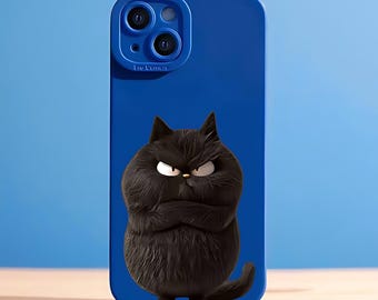 Cute Cat iPhone Case – Shockproof Soft Silicone Cover for iPhone 17–11, Matte Finish, Fun Gift for Cat Lovers