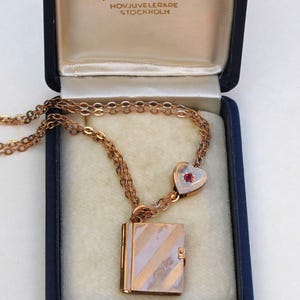 Montre de poche double vieil or pour femme/chaîne en lorgnette avec médaillon photo Friedrich Speidel Allemagne