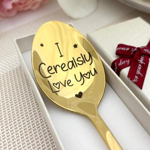 Cucchiaio per cereali personalizzato - Ti amo - Regalo per fidanzato Cerealsly - Cucchiaio per farina d'avena per marito inciso