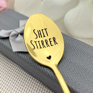 Cucchiaio personalizzato per mescolare la merda - Regali divertenti per il capo - Cucchiaino da caffè personalizzato per risolvere i problemi
