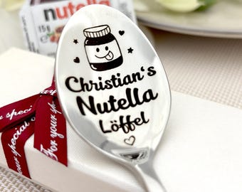Gepersonaliseerde Nutella-lepel - gegraveerde dessertlepel voor chocoladeliefhebbers - maatlepels grappig Moederdagcadeau