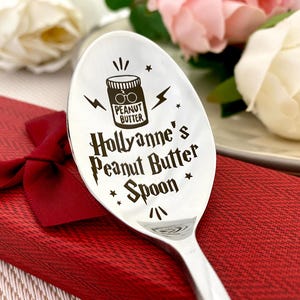 Cucchiaio di burro d'arachidi Potter - Regalo per un amico appassionato di ceramica - Cibo sano vegano - Cucchiaio di burro d'arachidi di Harry