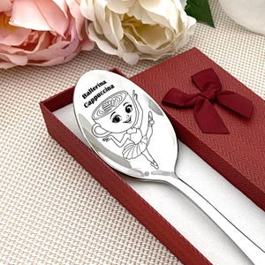 Cucchiaino da cappuccino ballerina - Regalo italiano per ragazze amanti del balletto - Cucchiaino da caffè a sorpresa per la figlia - Regalo divertente e di tendenza