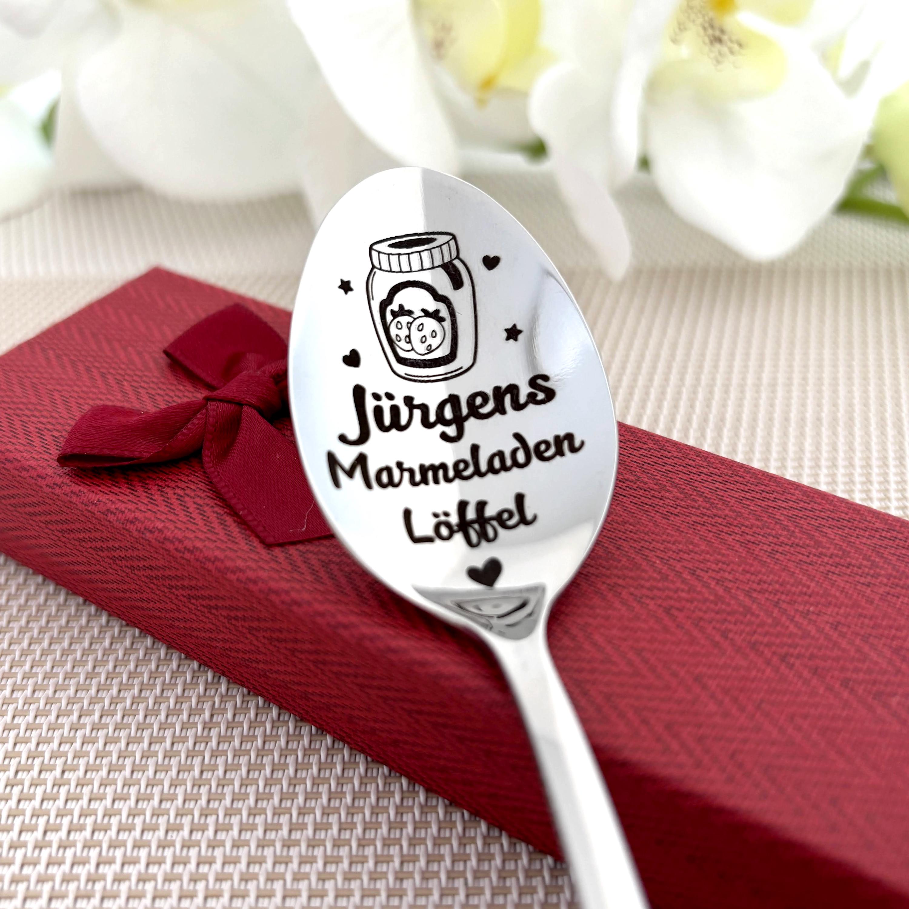 Personalized spoon for Marmalade - Löffel mit Gravur - Engraved spoon for family table - Geschenk für Oma