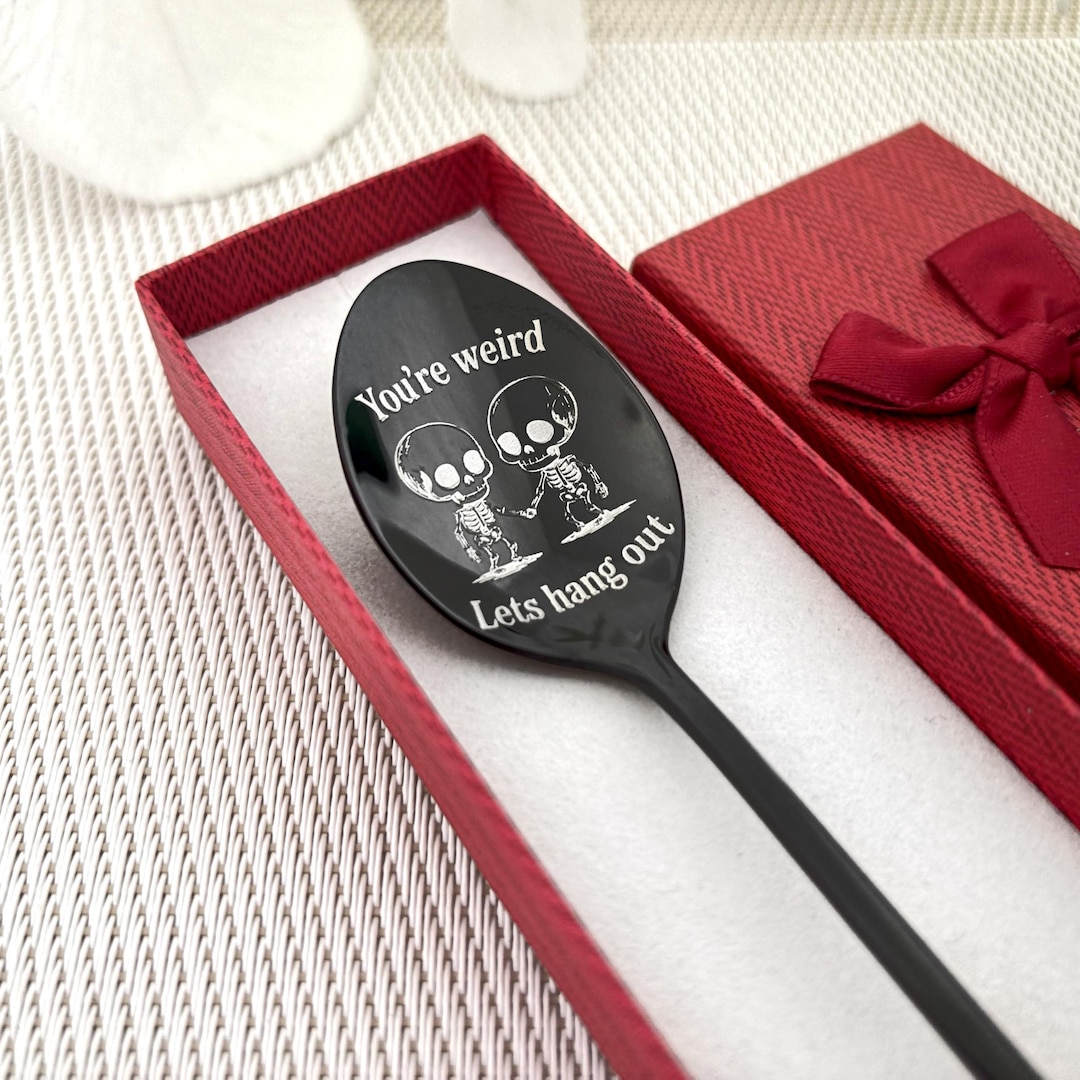 Weird Spoon Personalized - Let’s Hang Out - Skeleton Friends Coffee ...