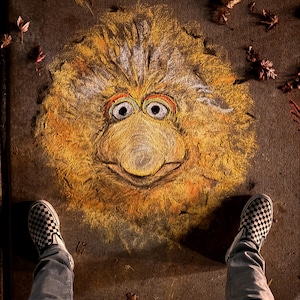 Chalk Art Big Bird Artist POV Viewer