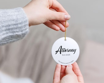 Attorney Graduation Ceramic Ornament • Personalized Lawyer Gift