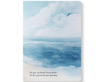 Beach Journal Gift: Coastal Watercolor Softcover Notebook