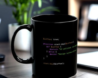 SCSS Developer Mug: UI/UX Code Design - 11oz Ceramic