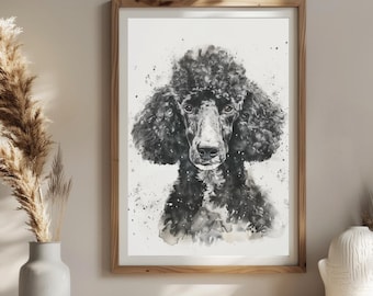 Poodle Watercolor Watercolor Portrait | Veterinary Office Wall Art | Popular Breed Series | Minimalist Dog Print