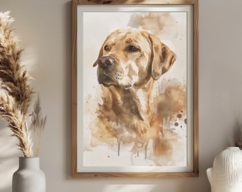 Watercolor Labrador Portrait: Quiet Loyalty - Minimalist Dog Art Print, Veterinary Decor