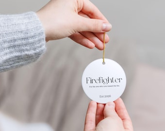 Ornament brandweerman • Afstudeercadeau brandweeracademie • Aandenken • Gepersonaliseerd kerstornament