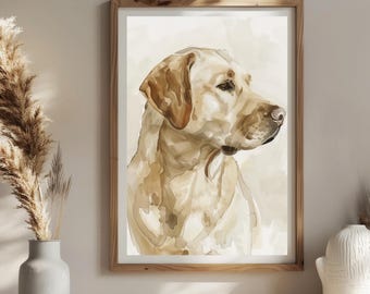 Watercolor Labrador Portrait - Minimalist Dog Art Print, Veterinary Calm Collection