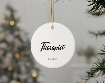 Nieuw therapeutornament 2026 | Afstudeercadeau | Aandenken | Keramisch ornament met tekst op de achterkant