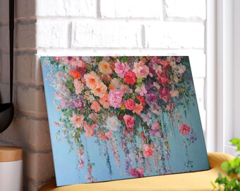 Floral Tempered Glass Cutting Board: Lush Flower Kitchen Decor