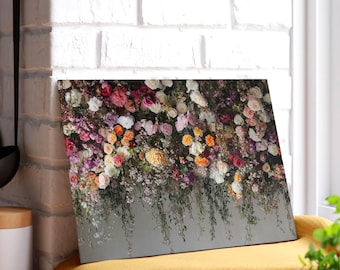 Floral Glass Cutting Board: Elegant Kitchen Decor