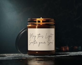 Vela de incentivo personalizada | Presente reconfortante | Simpatia e autocuidado | Vela de soja em pote âmbar